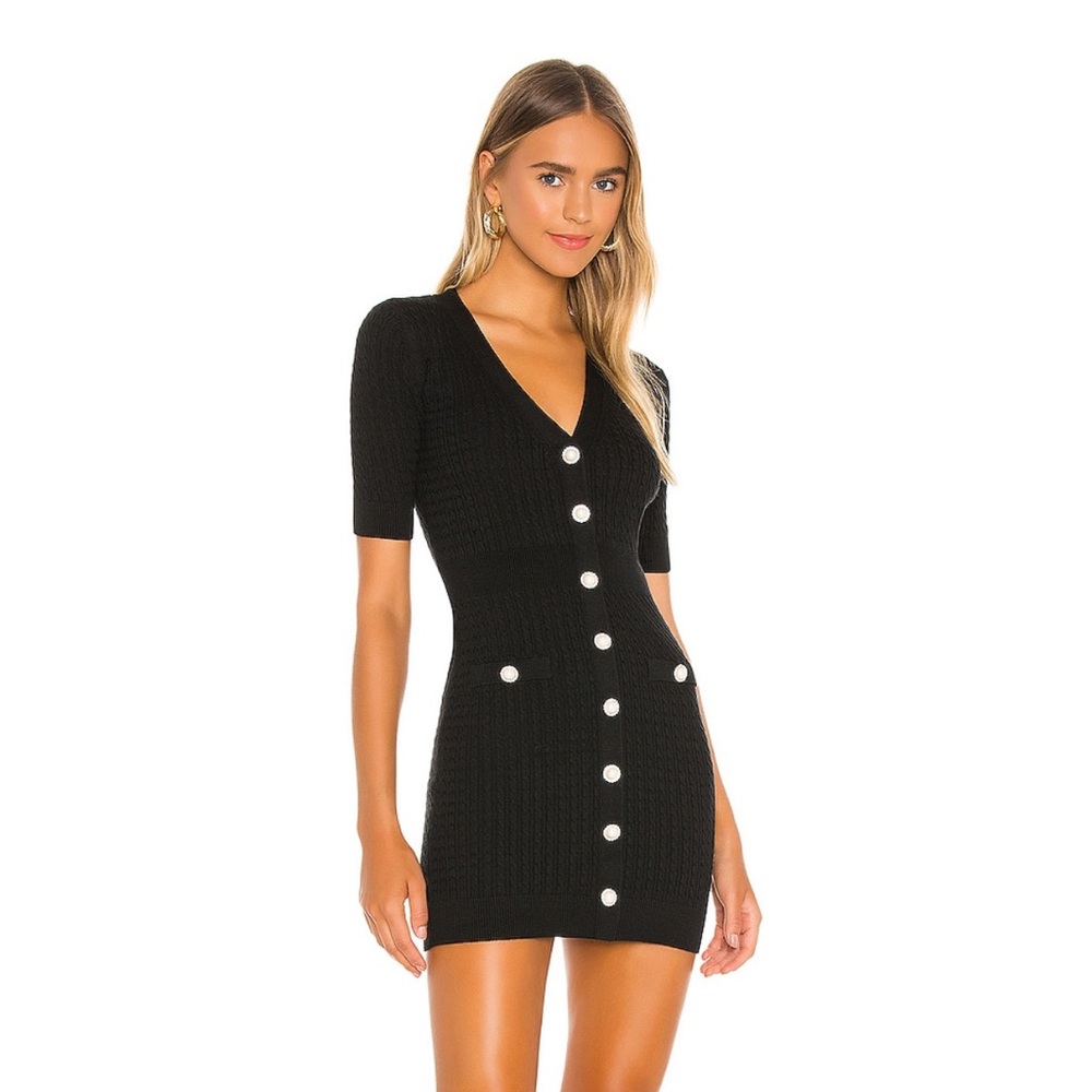 Lovers and Friends, Mini Knit Dress in Black